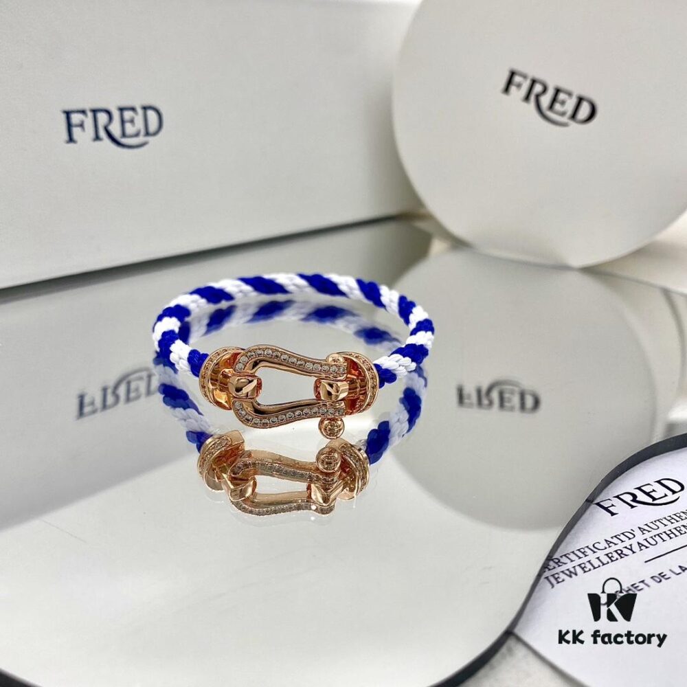FRED FRED Force 10 Large Half-Paved Diamond Bracelet