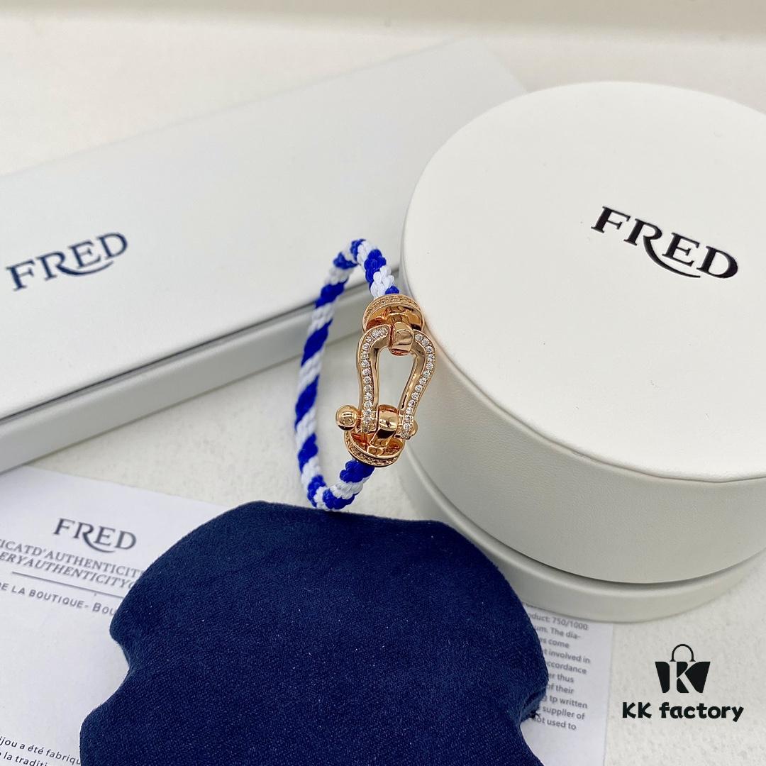 FRED FRED Force 10 Large Half-Paved Diamond Bracelet