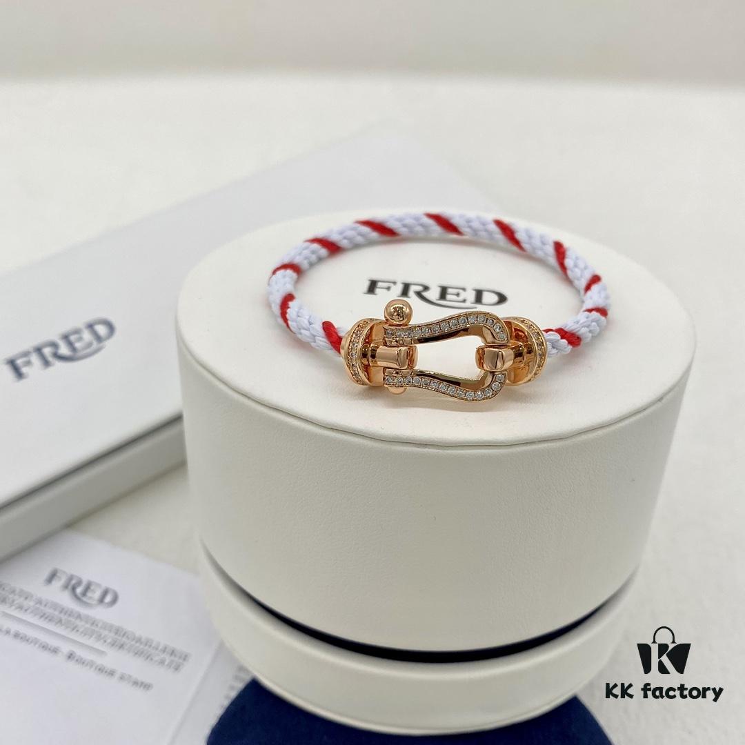 FRED Fred Force 10 Large Half-Pave Diamond Bracelet