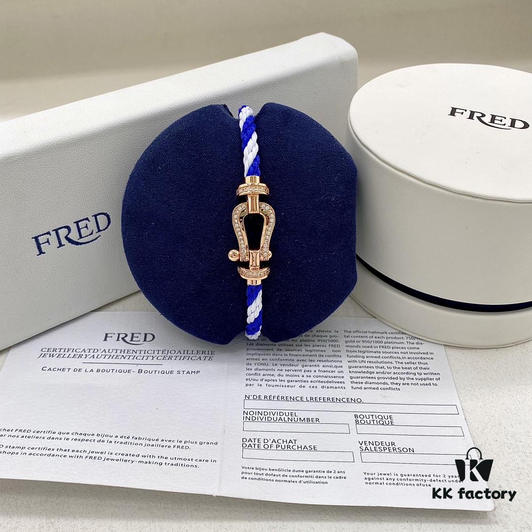 FRED FRED Force 10 Large Half-Paved Diamond Bracelet