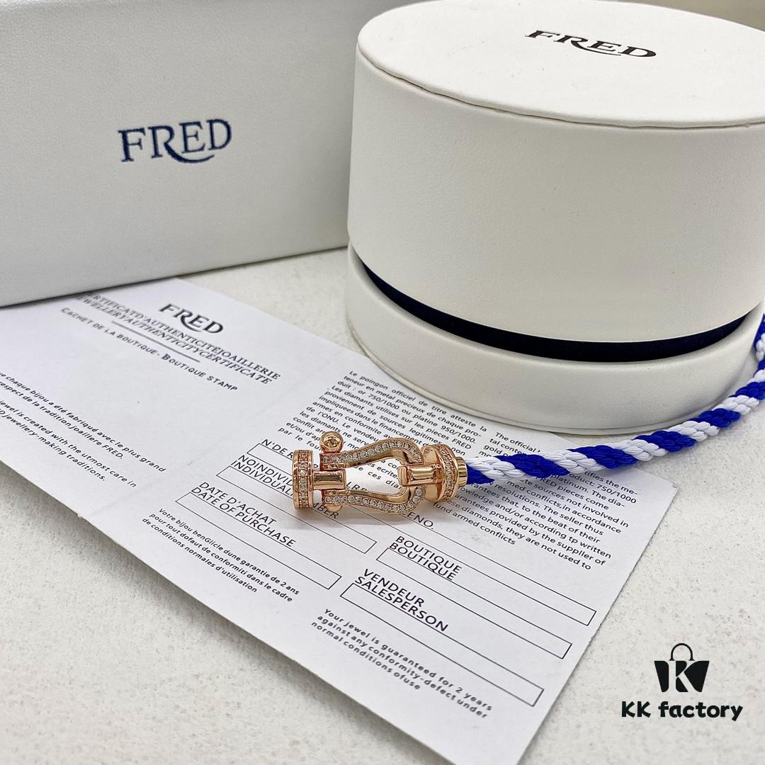 FRED FRED Force 10 Large Half-Paved Diamond Bracelet