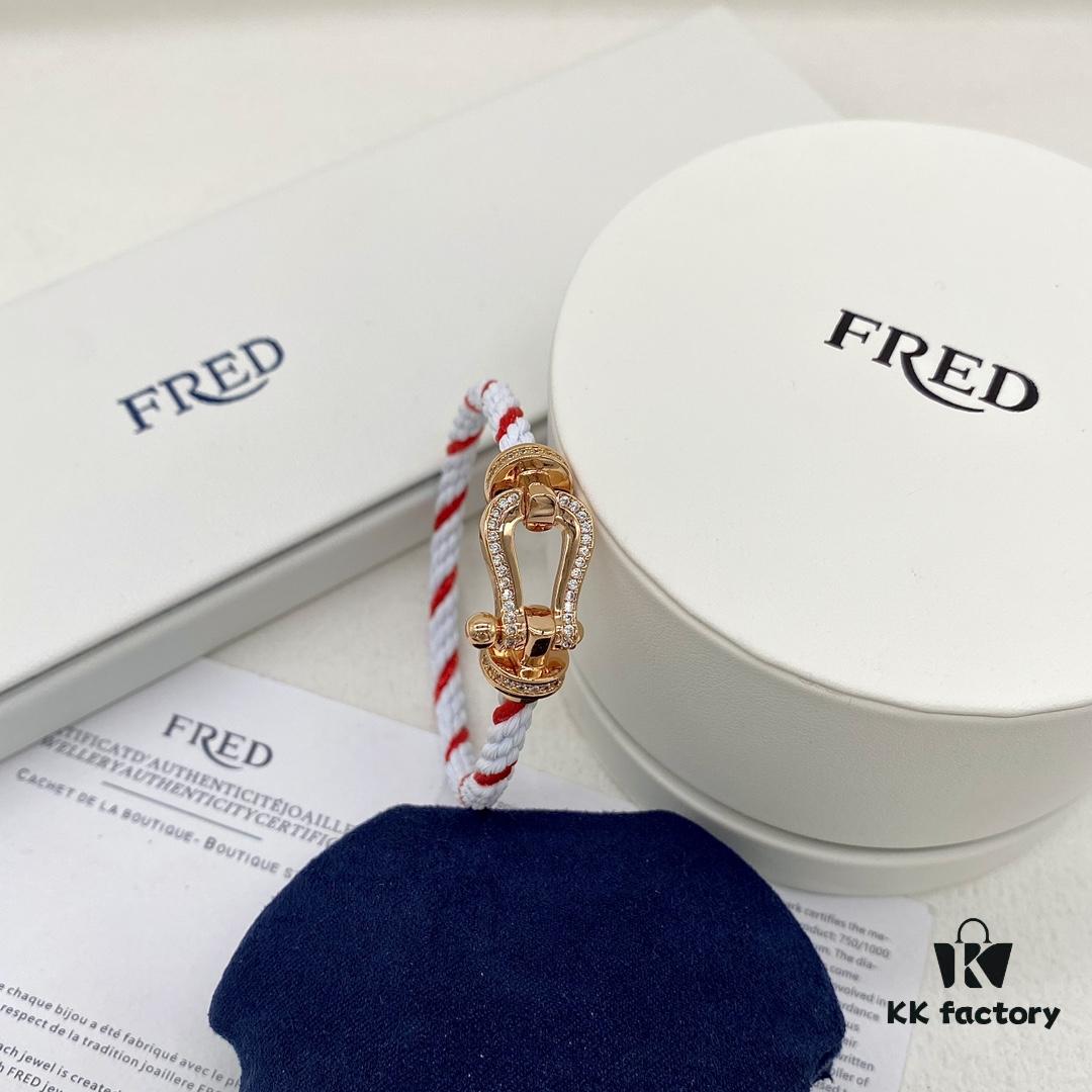 FRED Fred Force 10 Large Half-Pave Diamond Bracelet