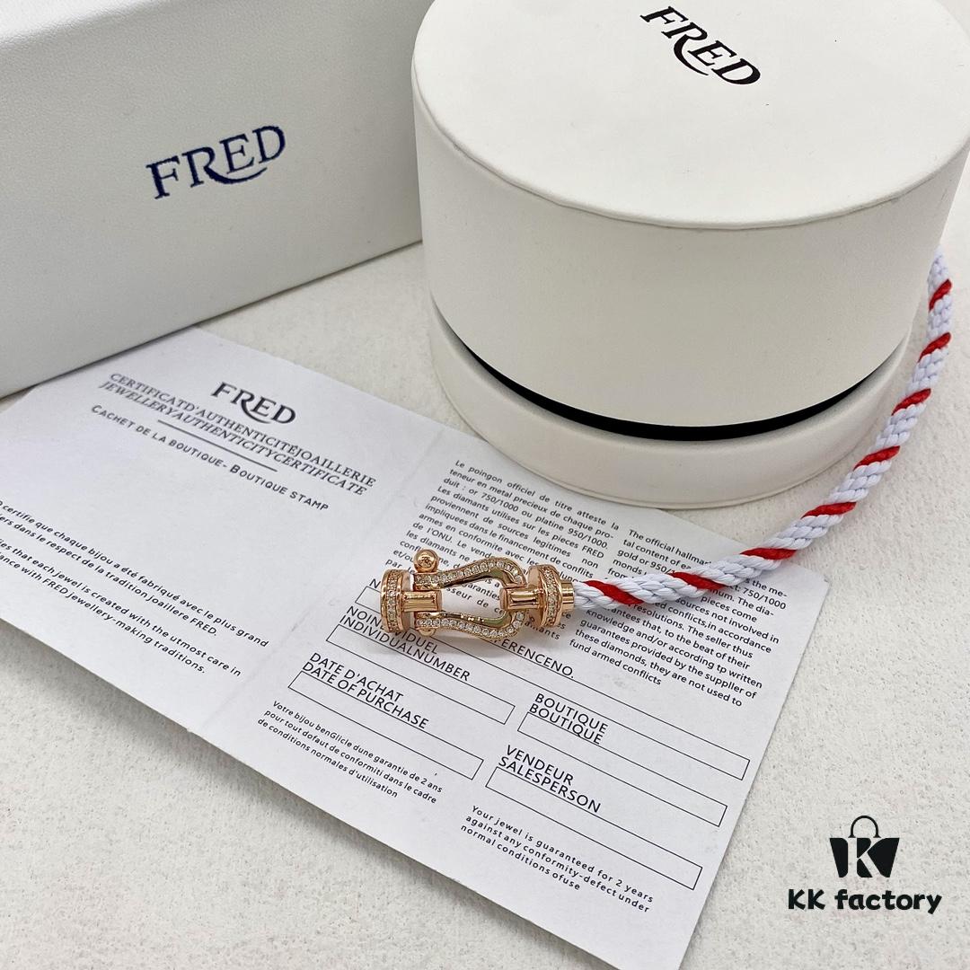 FRED Fred Force 10 Large Half-Pave Diamond Bracelet