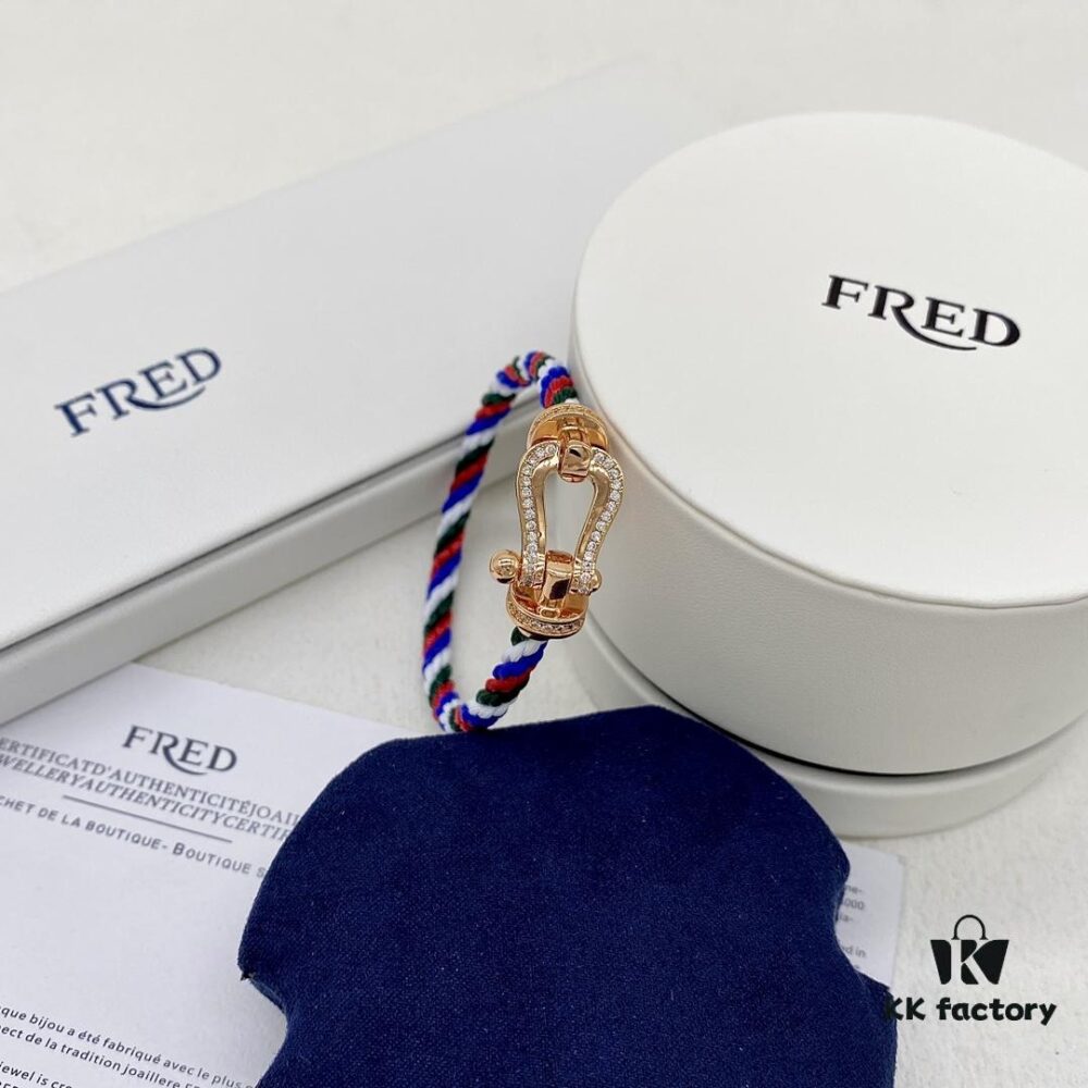 FRED FRED Force 10 Large Half-Paved Diamond Bracelet