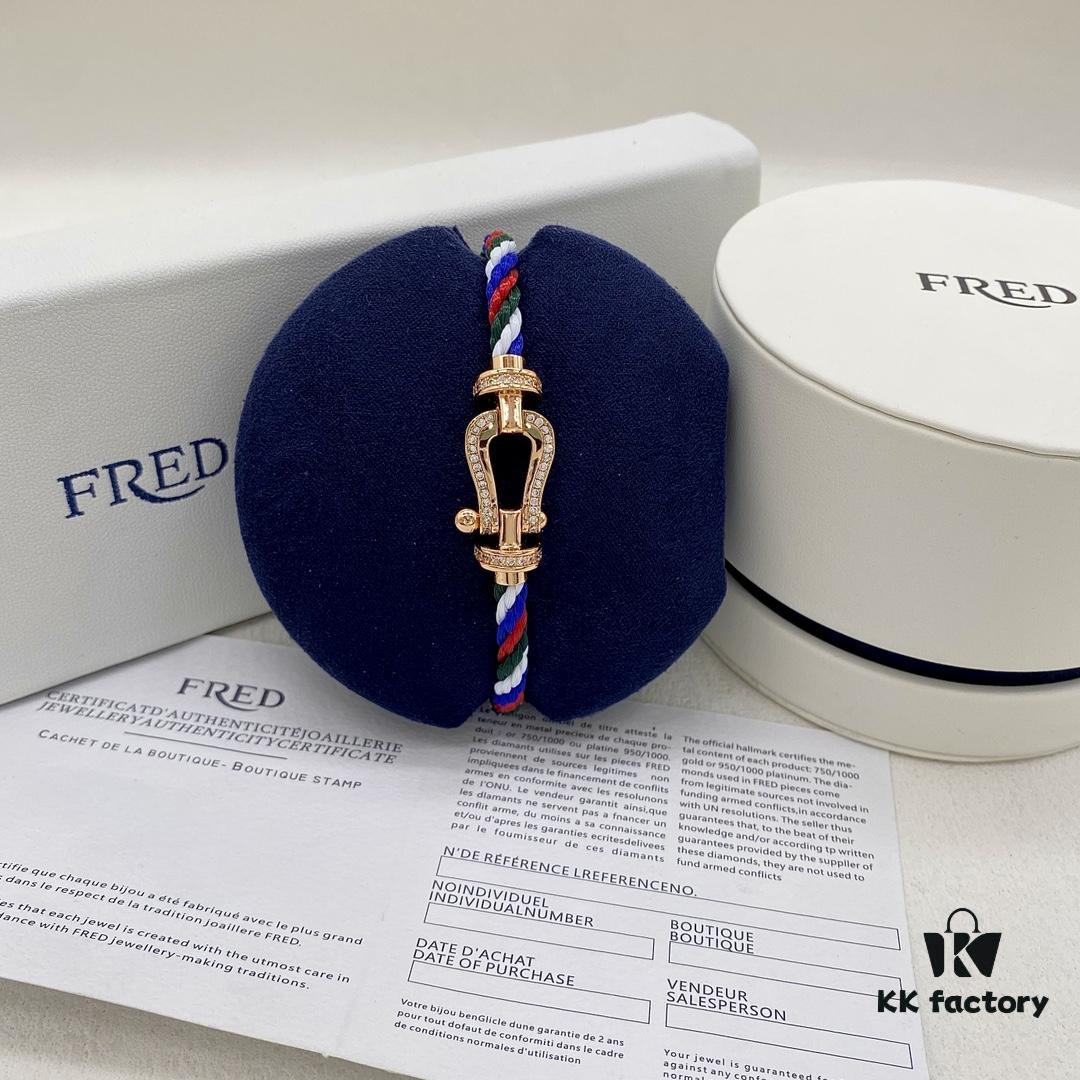 FRED FRED Force 10 Large Half-Paved Diamond Bracelet