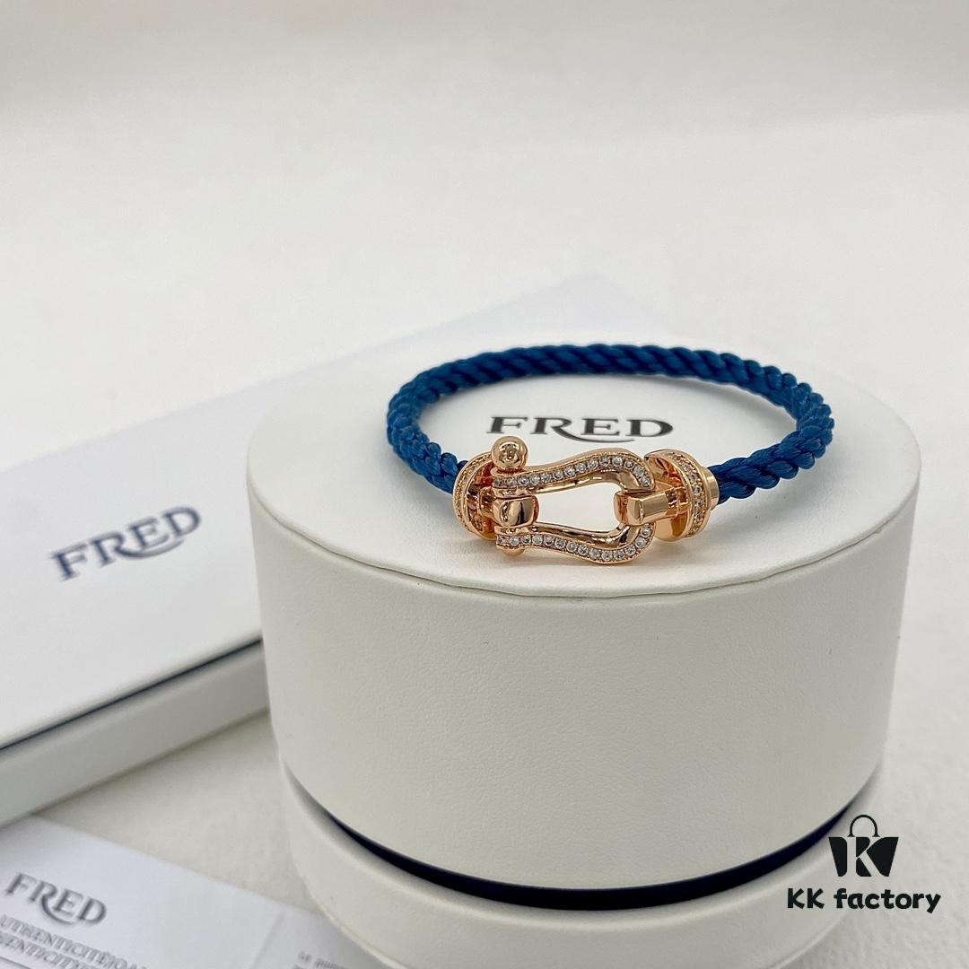 FRED Fred Force 10 Large Half-Paved Diamond Bracelet