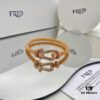 FRED Fred Joaillerie Force 10 Large Half-Paved Diamond Bracelet