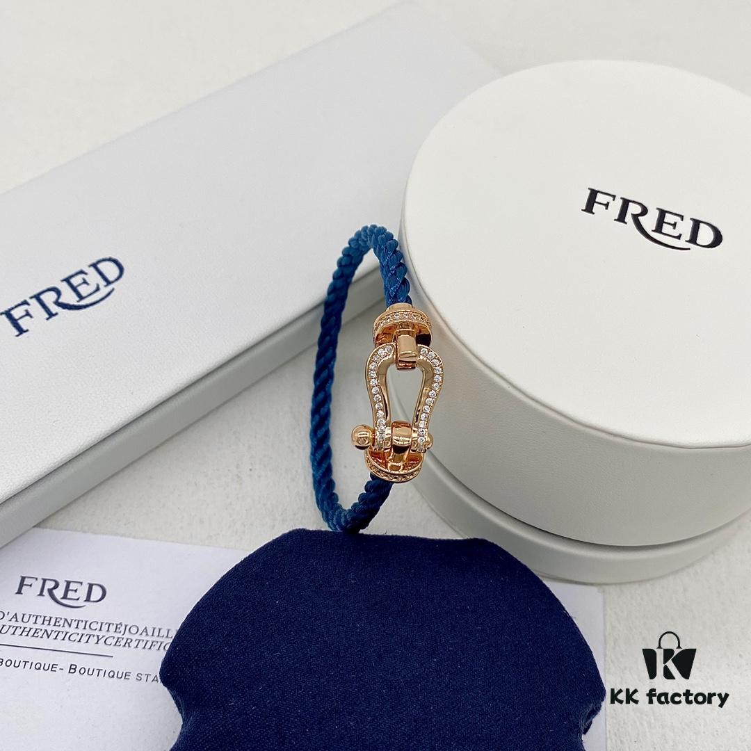 FRED Fred Force 10 Large Half-Paved Diamond Bracelet