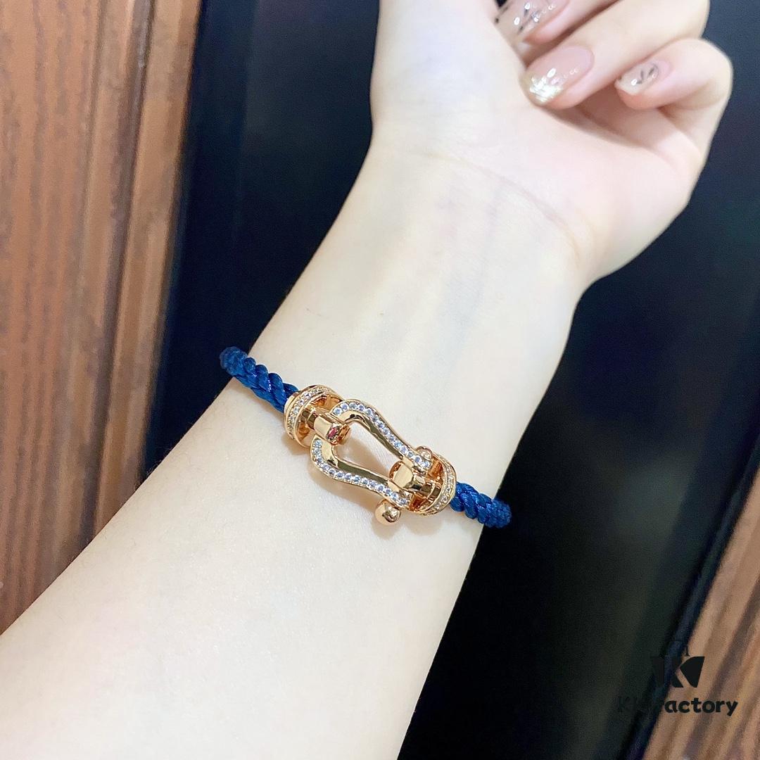 FRED Fred Force 10 Large Half-Paved Diamond Bracelet