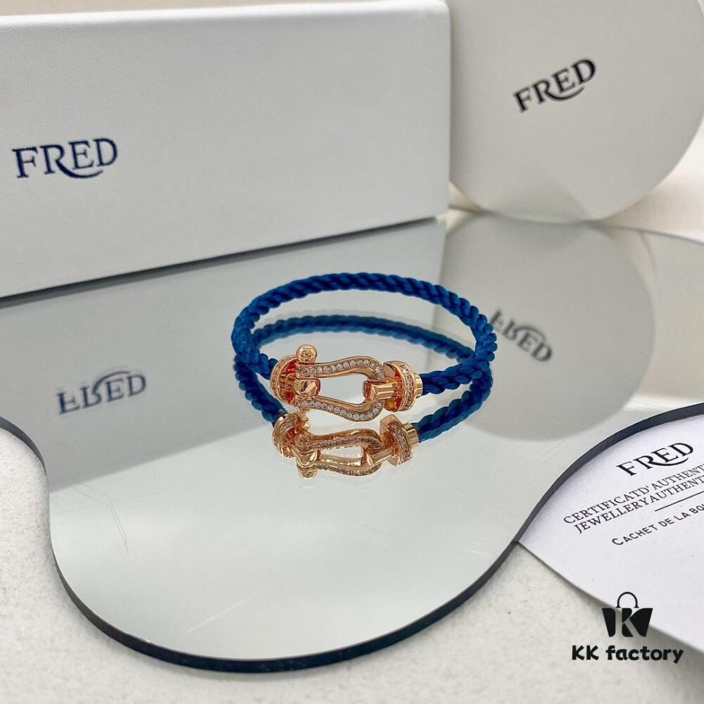 FRED Fred Force 10 Large Half-Paved Diamond Bracelet