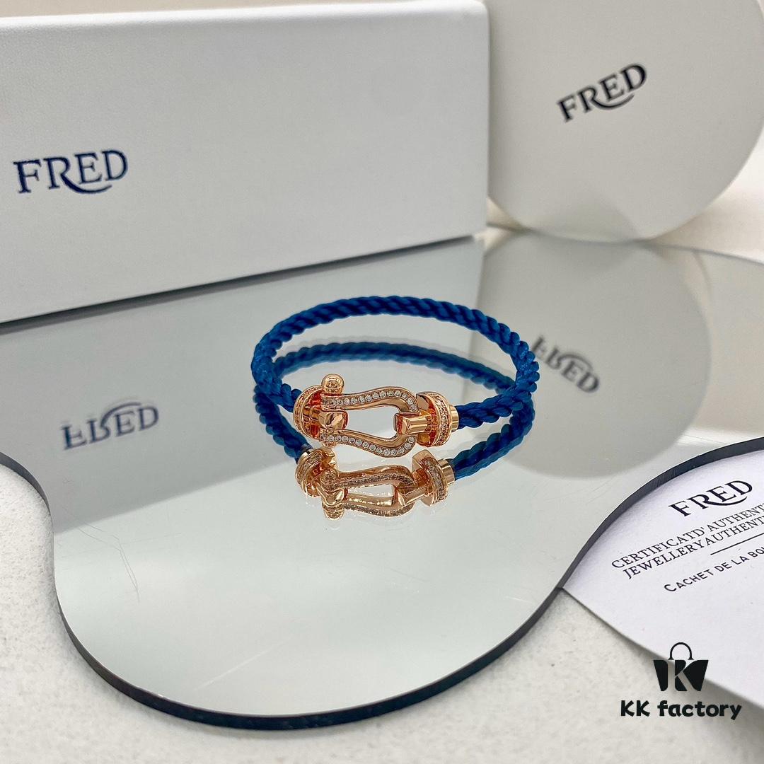 FRED Fred Force 10 Large Half-Paved Diamond Bracelet