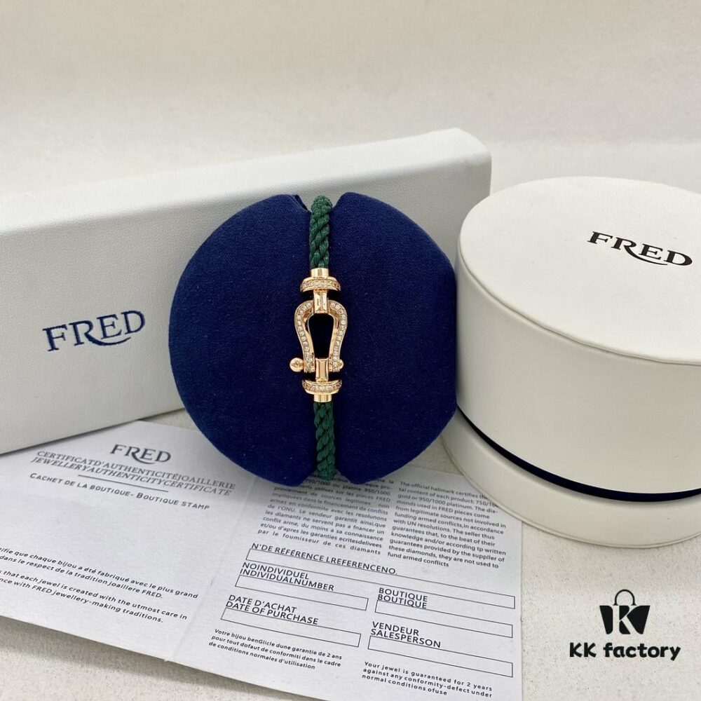 FRED FRED Force 10 Large Half-Paved Diamond Bracelet