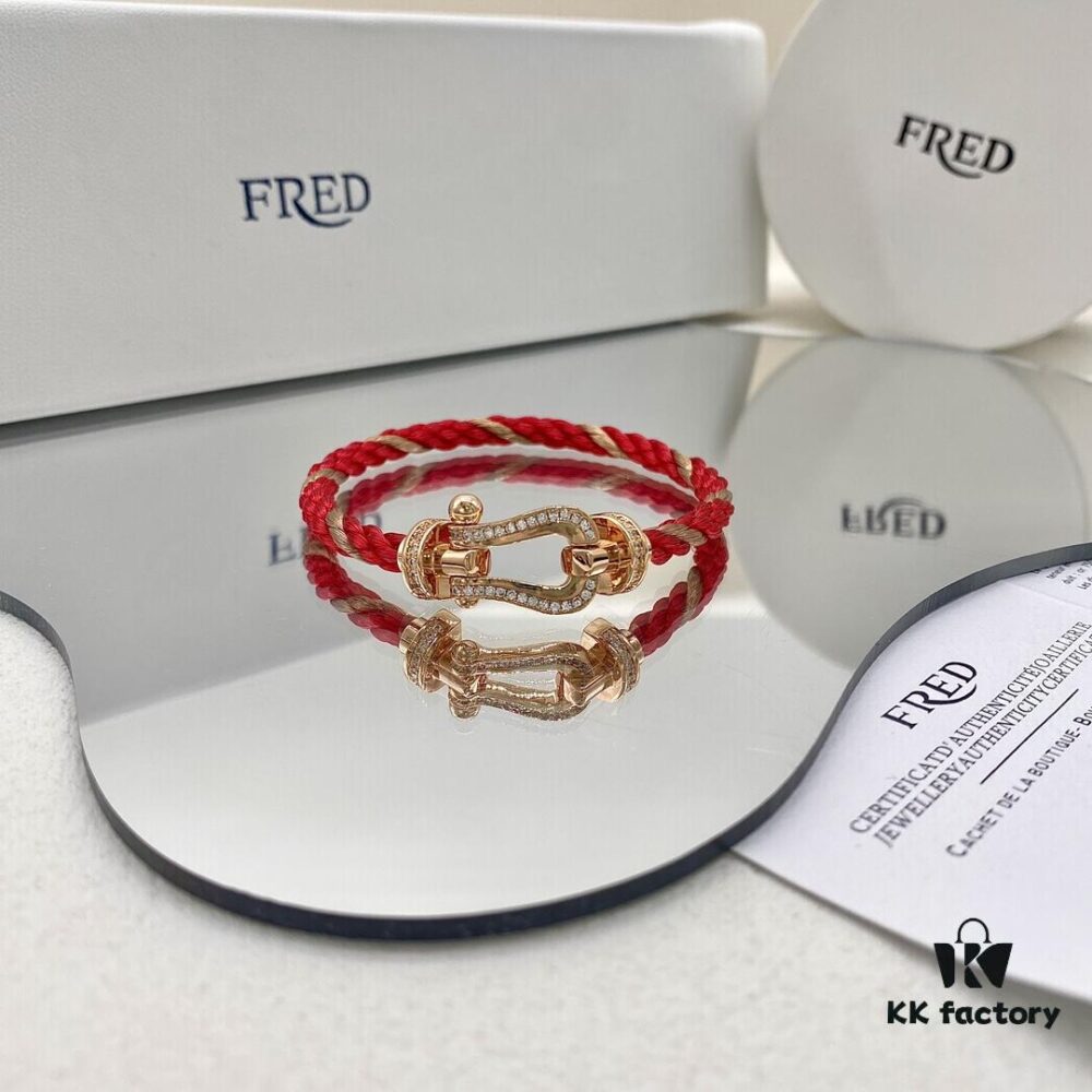 FRED Fred Force 10 Large Half-Paved Diamond Bracelet