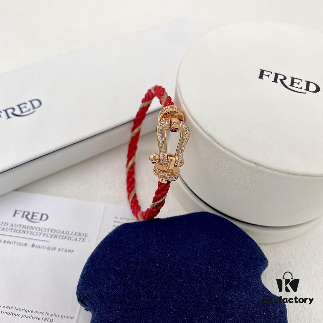 FRED Fred Force 10 Large Half-Paved Diamond Bracelet