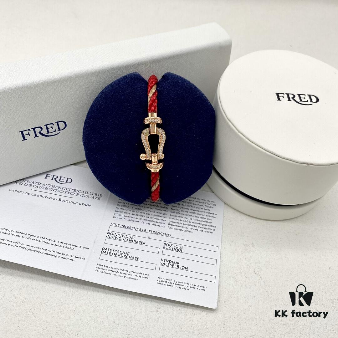 FRED Fred Force 10 Large Half-Paved Diamond Bracelet