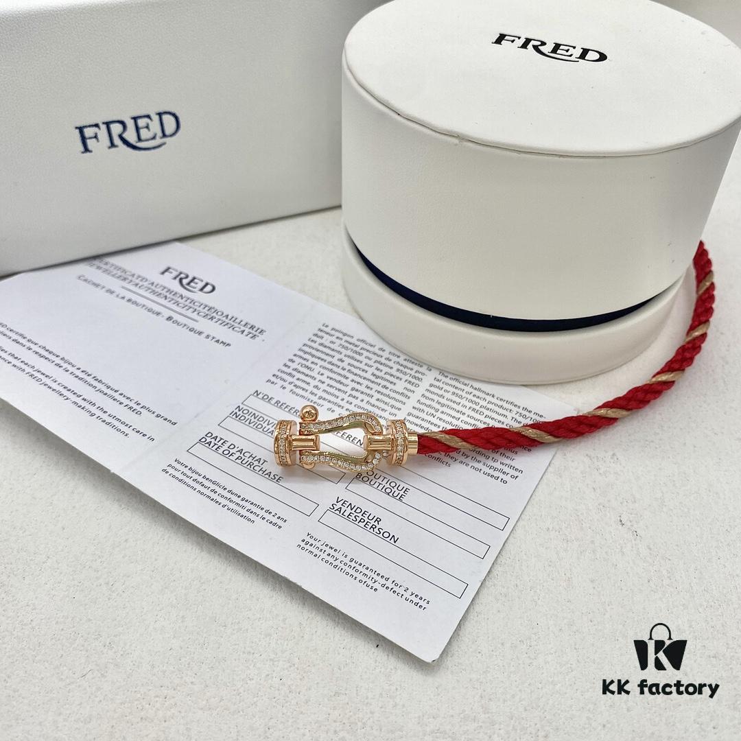 FRED Fred Force 10 Large Half-Paved Diamond Bracelet