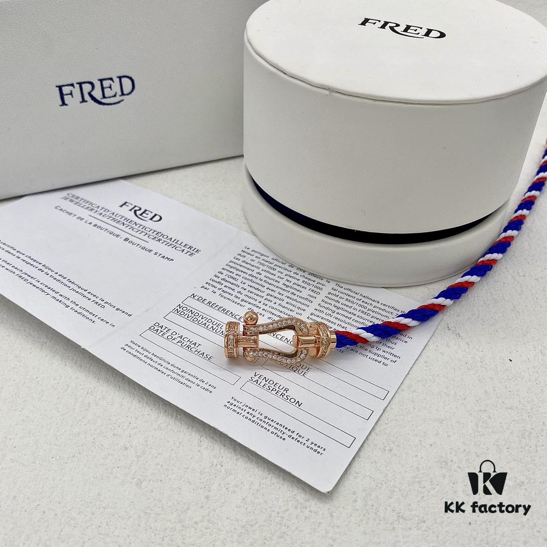 FRED Force 10 Large Half-Paved Diamond Bracelet