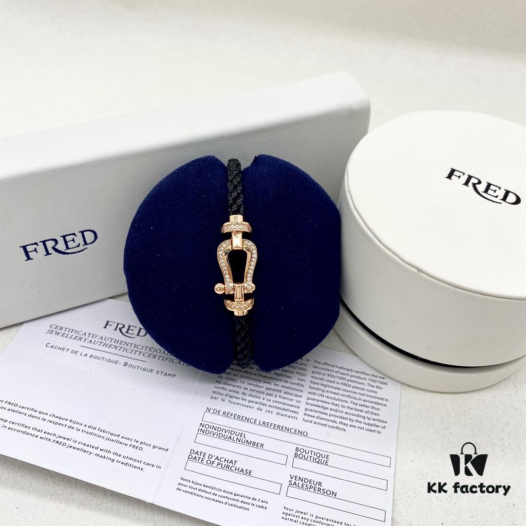 FRED Force 10 Large Half-Pave Diamond Bracelet