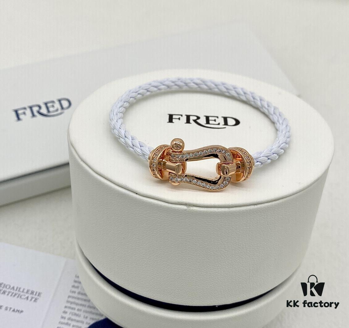 FRED Force 10 Large Half-Diamond-Paved Bracelet