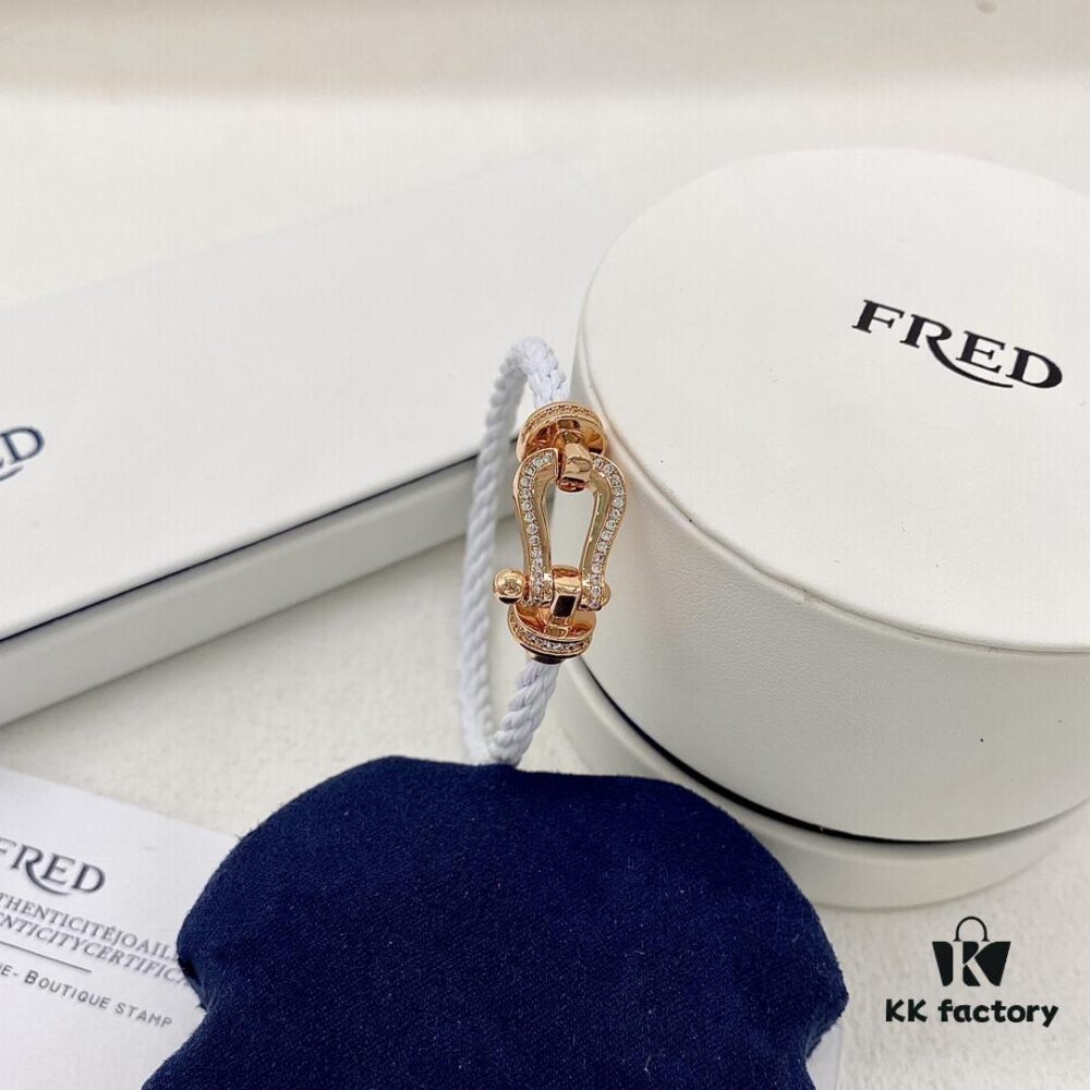 FRED Force 10 Large Half-Diamond-Paved Bracelet