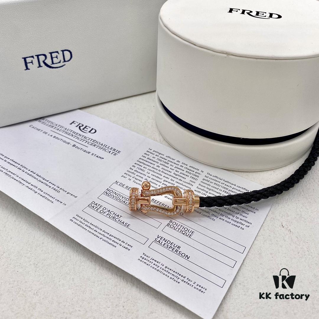 FRED Force 10 Large Half-Pave Diamond Bracelet