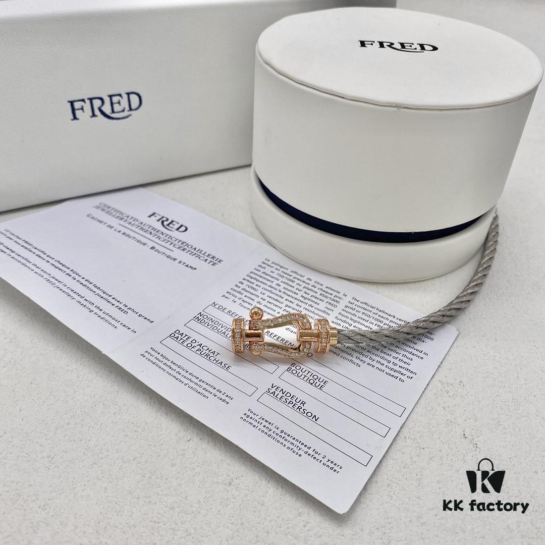 FRED Force 10 Large Half-Pave Diamond Bracelet