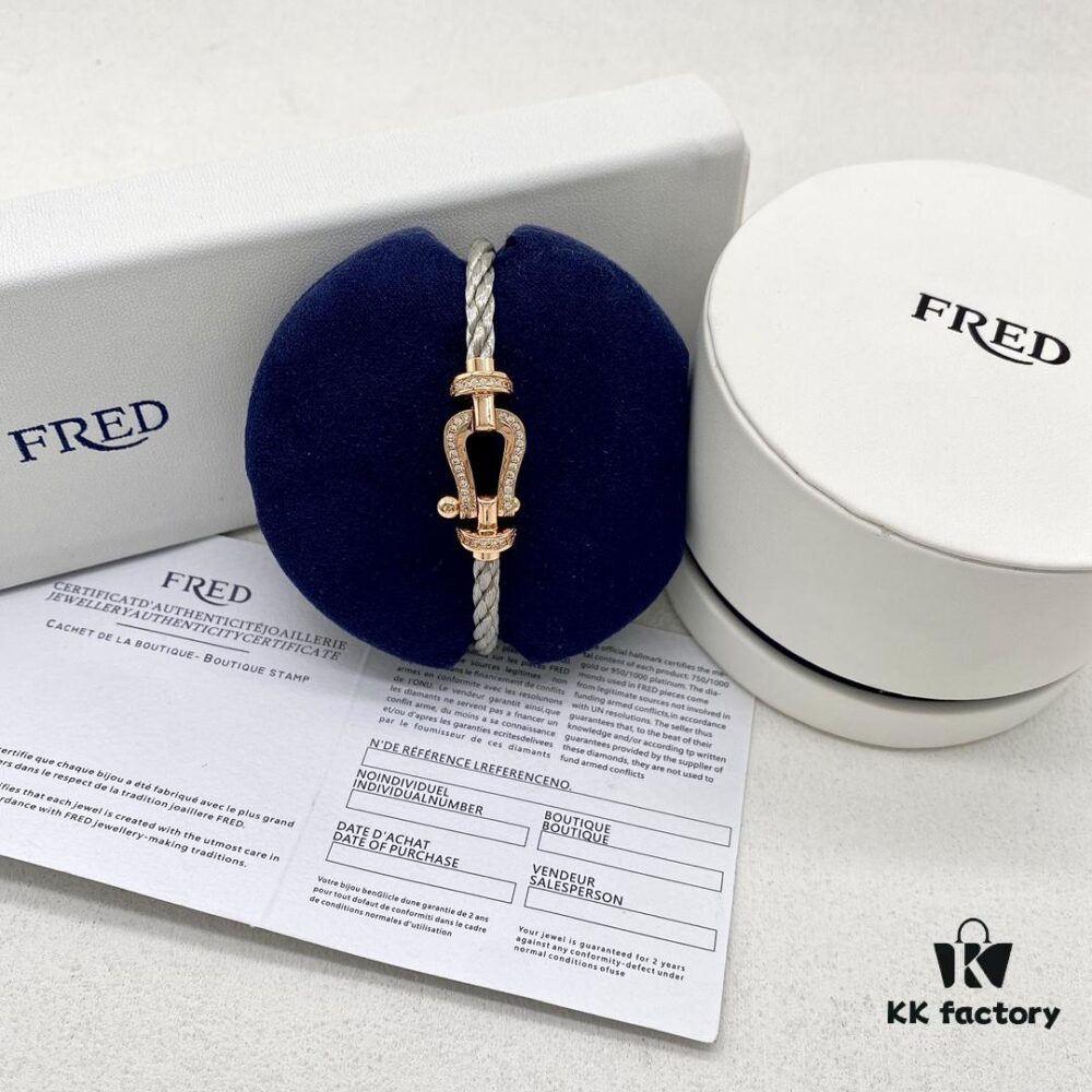 FRED Force 10 Large Half-Pave Diamond Bracelet