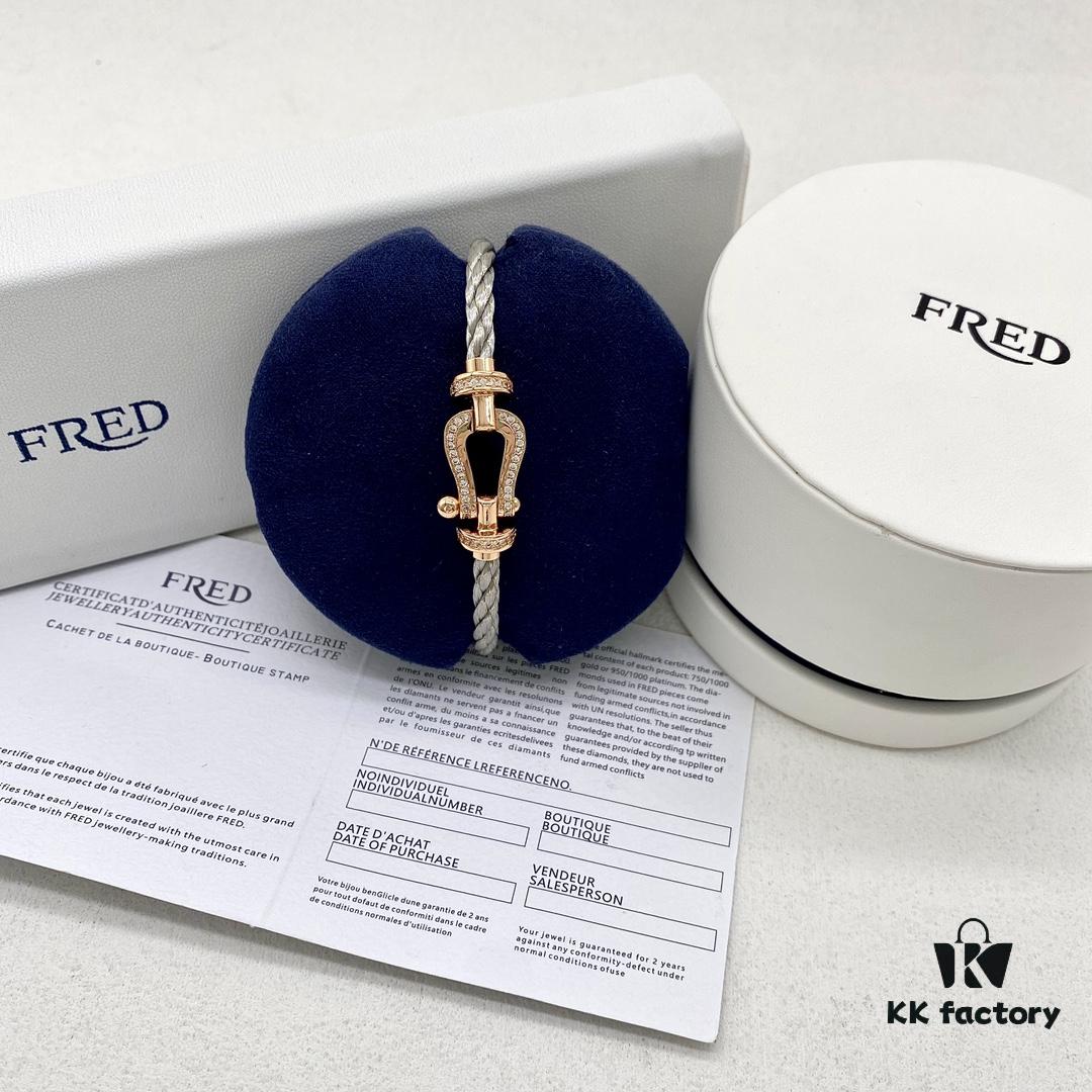 FRED Force 10 Large Half-Pave Diamond Bracelet