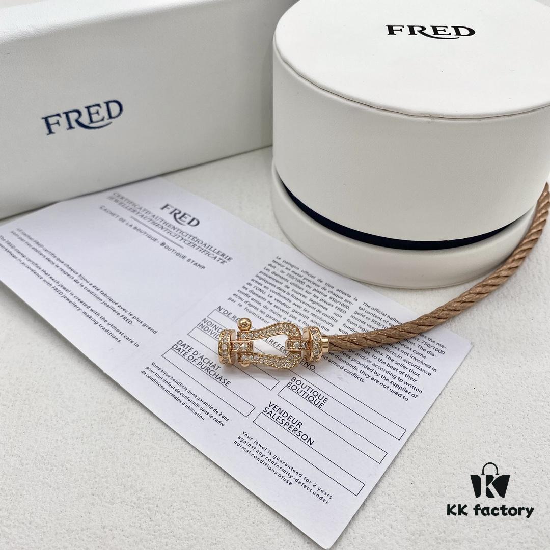 FRED Force 10 Large Diamond-Paved Bracelet in Rose Gold