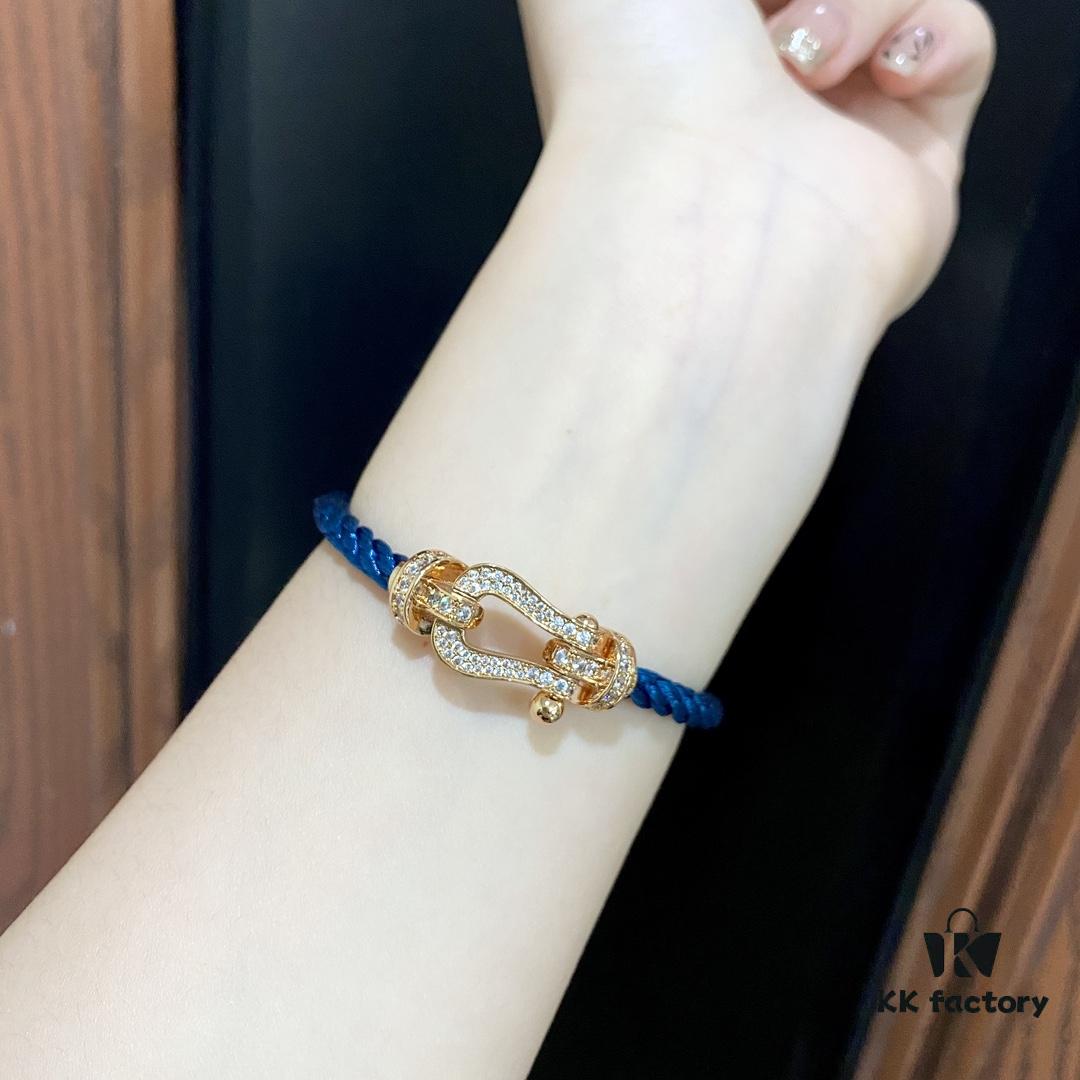 FRED Force 10 Large Diamond-Paved Bracelet in Coastal Blue