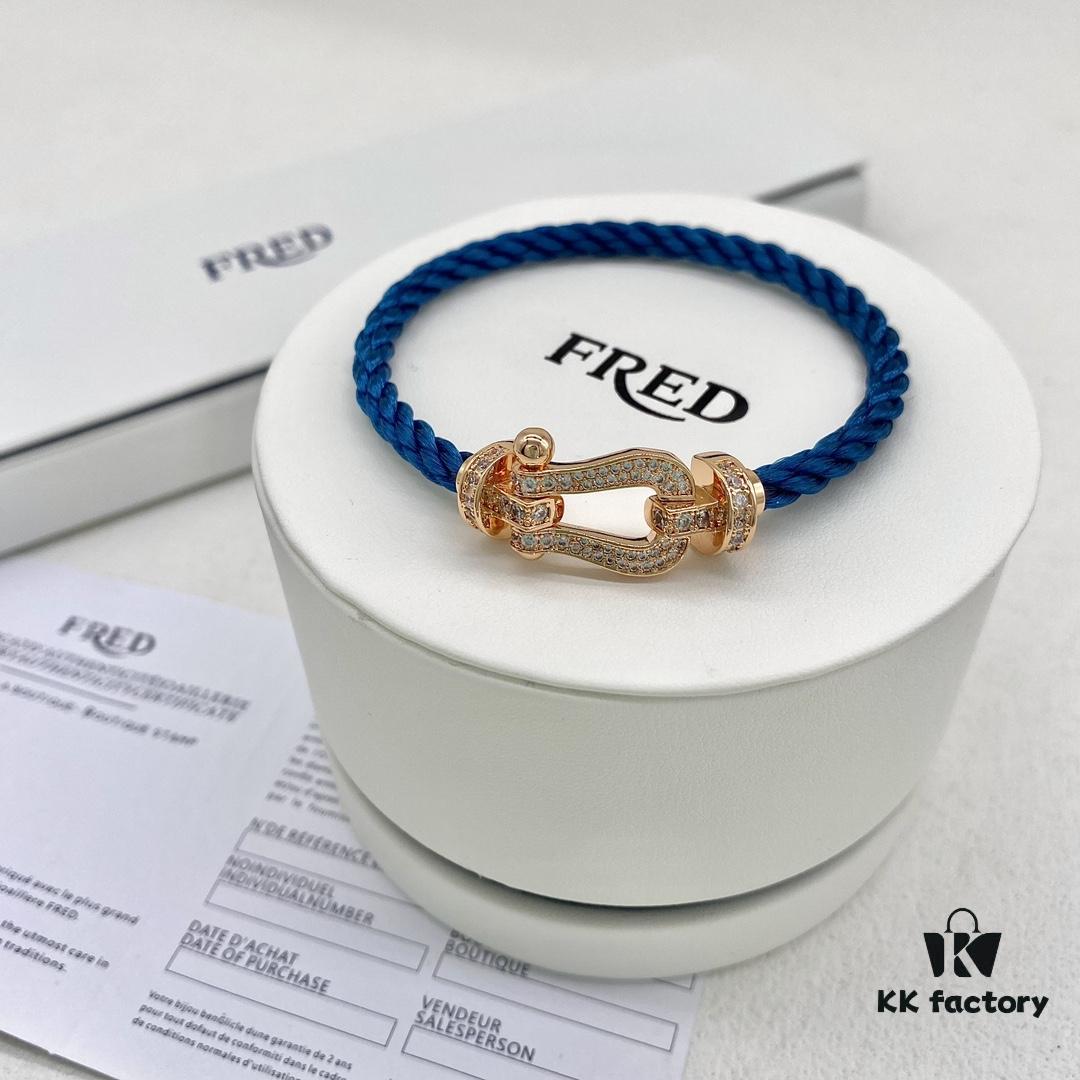 FRED Force 10 Large Diamond-Paved Bracelet in Coastal Blue