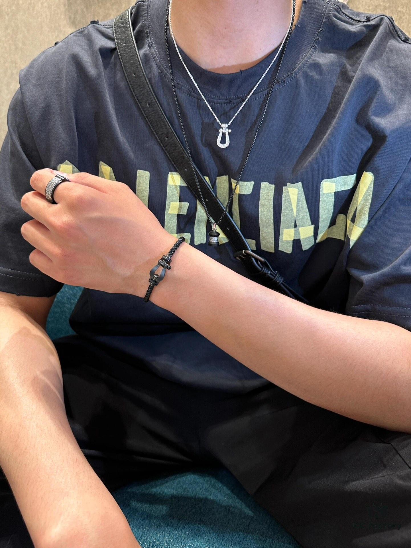 Fred Fred Matte Black Samurai Bracelet