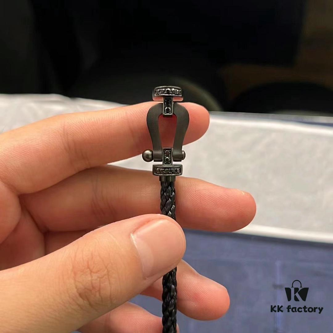 New Arrival! Frosted Edition, 1:1 Precision Craftsmanship, Fred Black Warrior Braided Bracelet