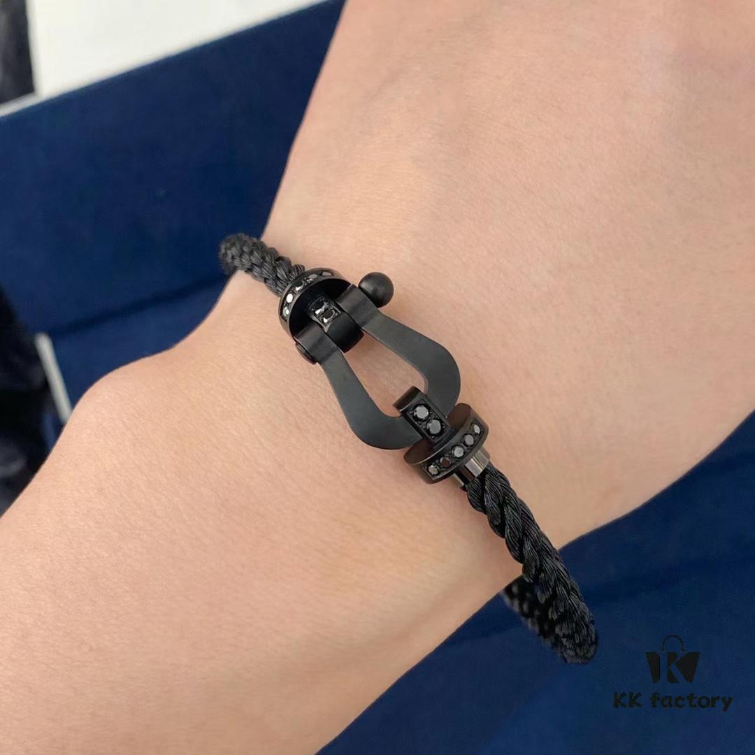 New Arrival! Frosted Edition, 1:1 Precision Craftsmanship, Fred Black Warrior Braided Bracelet