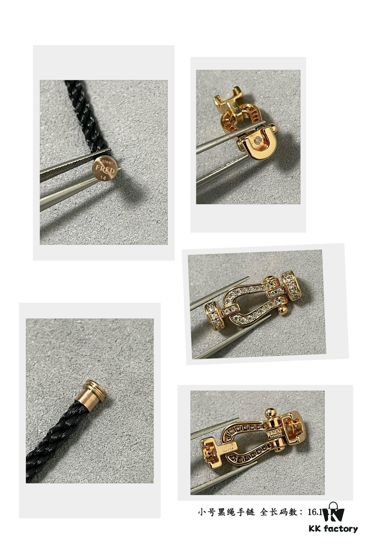 Fred Small Black Rope Bracelet - High-End Custom Fashion Jewelry, 18K Gold Plated, Precision Micro-Set, Must-Have for Trendsetters