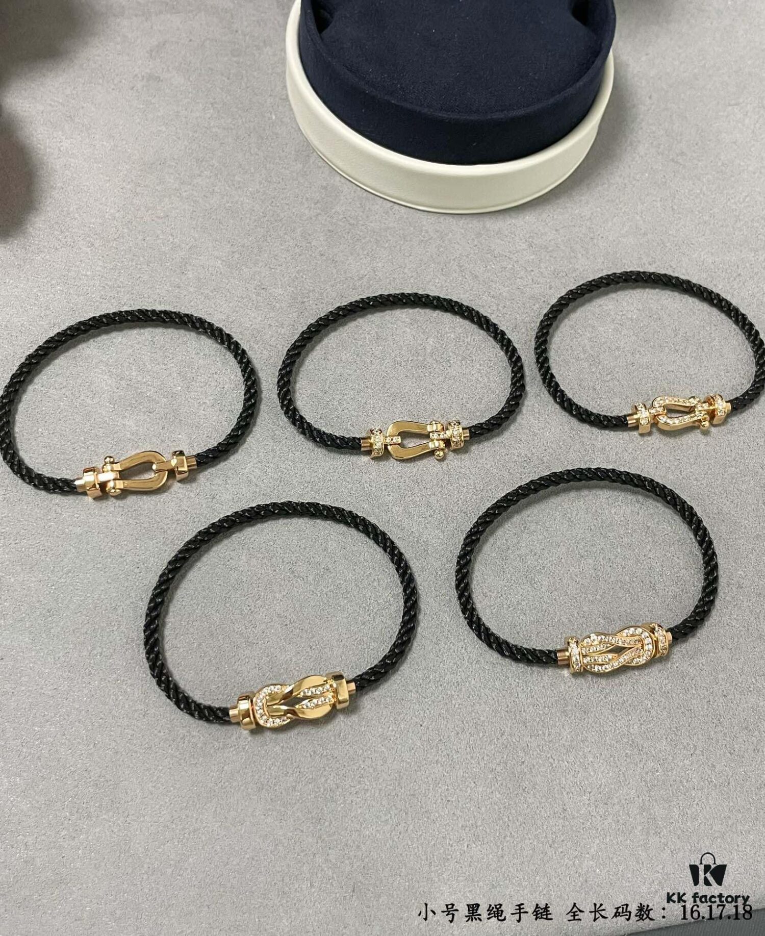 Fred Small Black Rope Bracelet - High-End Custom Fashion Jewelry, 18K Gold Plated, Precision Micro-Set, Must-Have for Trendsetters
