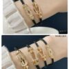 Fred Small Black Rope Bracelet - High-End Custom Fashion Jewelry, 18K Gold Plated, Precision Micro-Set, Must-Have for Trendsetters