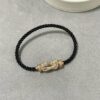 Fred Small Black Rope Bracelet - High-End Custom Fashion Jewelry, 18K Gold Plated, Precision Micro-Set, Must-Have for Trendsetters