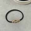 Fred Small Black Rope Bracelet - High-End Custom Fashion Jewelry, 18K Gold Plated, Precision Micro-Set, Must-Have for Trendsetters
