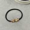 Fred Small Black Rope Bracelet - High-End Custom Fashion Jewelry, 18K Gold Plated, Precision Micro-Set, Must-Have for Trendsetters