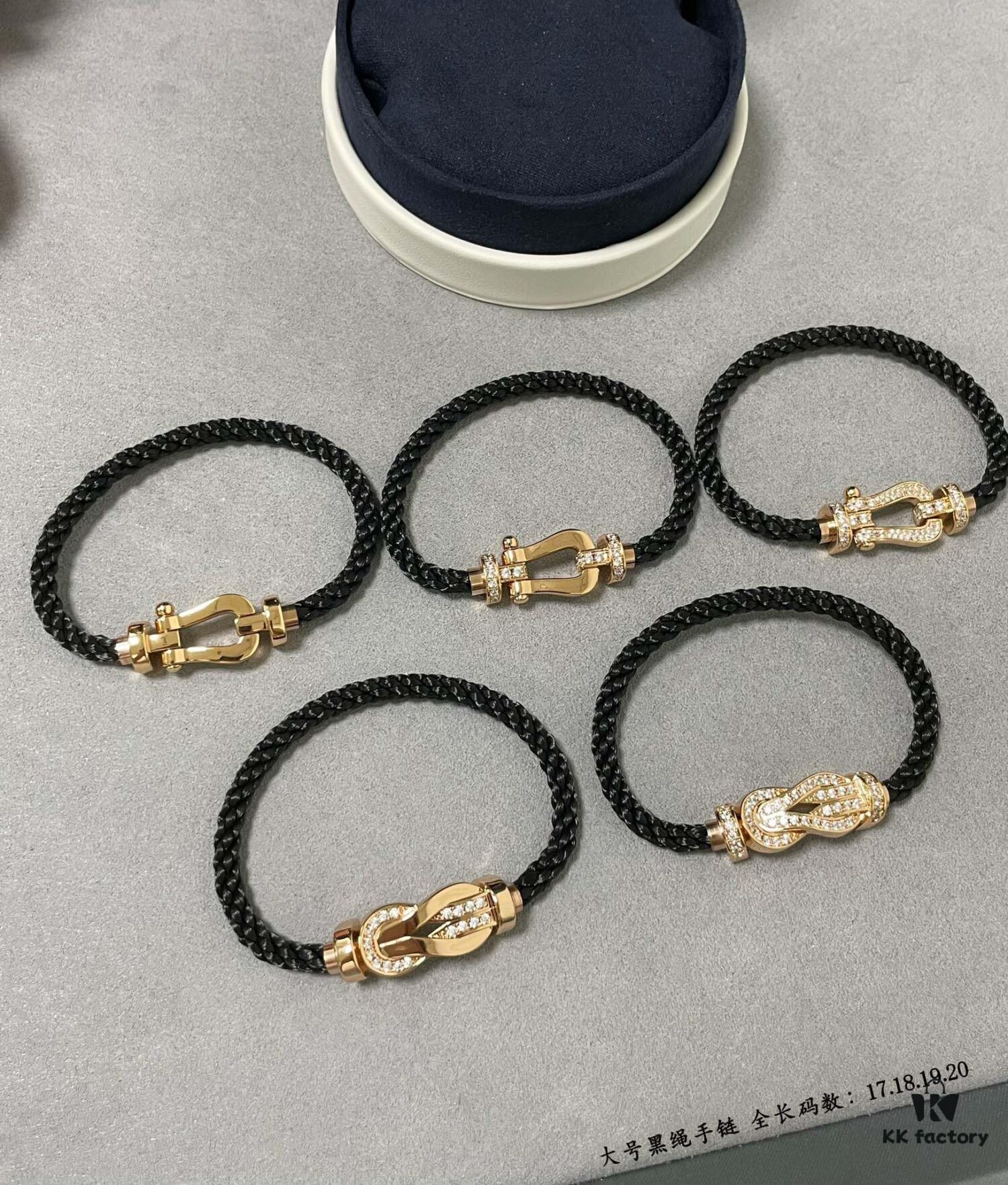 Fred Large Black Cord Bracelet - Luxury Fashion Elegant Design, High-End Customized, Thickened 18K Gold Plated Craftsmanship, Precision Micro-Pave, Must-Have Item for Influencers and Style Enthusiasts