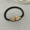 Fred Large Black Cord Bracelet - Luxury Fashion Elegant Design, High-End Customized, Thickened 18K Gold Plated Craftsmanship, Precision Micro-Pave, Must-Have Item for Influencers and Style Enthusiasts