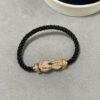 Fred Large Black Cord Bracelet - Luxury Fashion Elegant Design, High-End Customized, Thickened 18K Gold Plated Craftsmanship, Precision Micro-Pave, Must-Have Item for Influencers and Style Enthusiasts