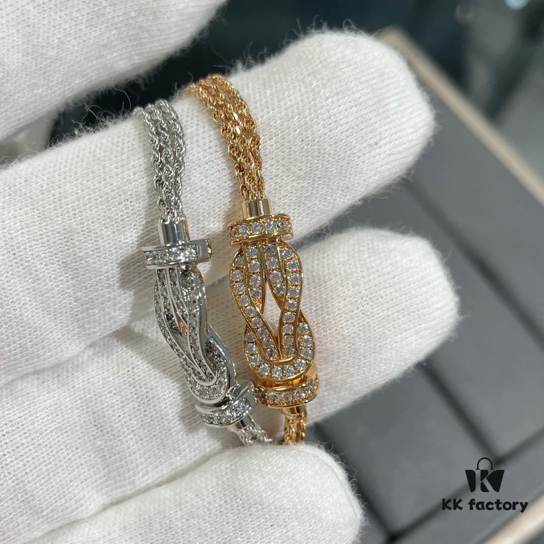 FRED Fred Malley Series Horseshoe Bracelet, Triple Braided Rope Chain