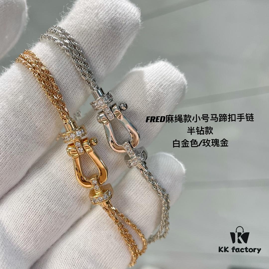 FRED Fred Malley Series Horseshoe Bracelet, Triple Braided Rope Chain