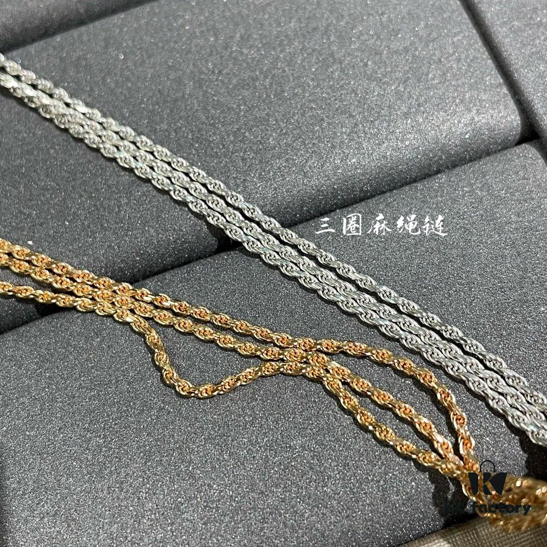 FRED Fred Malley Series Horseshoe Bracelet, Triple Braided Rope Chain