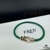 FRED Force 10 Bracelet in Rose Gold with Black and White Gemstones – Medium Size, Steel Cord Design