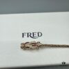FRED Force 10 Bracelet in Rose Gold, Medium Size with Ruby Cabochon and Stainless Steel Cable
