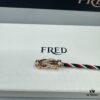 FRED Force 10 Bracelet in Rose Gold with Ruby Cabochon, Medium Size, Steel Cable Design