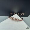 FRED Force 10 Bracelet in Rose Gold, Medium Size with Ruby Cabochon and Steel Cable